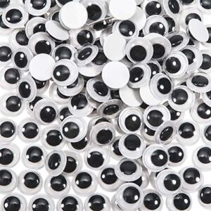 TOAOB 300pcs 10mm Black Wiggle Googly Eyes with Self Adhesive Round Plastic Sticker Eyes for Crafts Decorations