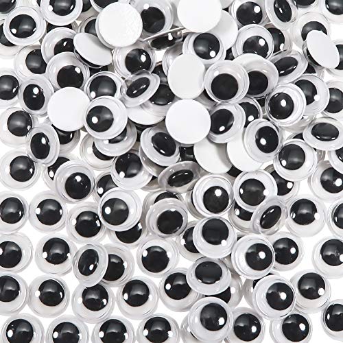 TOAOB 300pcs 10mm Black Wiggle Googly Eyes with Self Adhesive Round Plastic Sticker Eyes for Crafts Decorations | The Storepaperoomates Retail Market - Fast Affordable Shopping