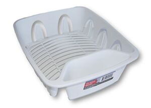 Essentials White Plastic Dish Drainer – 11.25” x 13.75” x 4.25”