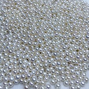 Sooyee Art Faux Pearls 1700-Pcs Loose Beads no Hole 1.1 Lbs (8mm,Ivory) for Vase Fillers, Table Scatter, Wedding, Birthday Party Home Decoration