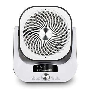 Soleus Air Table Air Circulator Fan with 12 Fan Speeds, Automatic 2-Way Oscillation, Digital Display, 7.5 Hour Auto Timer, Whisper Quiet, For Year Round Use, with Remote Control