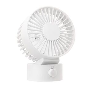 WitMoving Desk Fan Noiseless USB Fan with Adjustable Head, 2 Speeds, Dual Fan Blades Design, Mini Fan for Home Office Outdoor Travel (White)