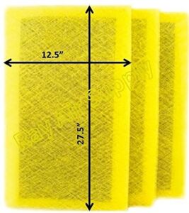RAYAIR SUPPLY 14×30 Air Ranger Replacement Filter Pads 14X30 (3 Pack) Yellow