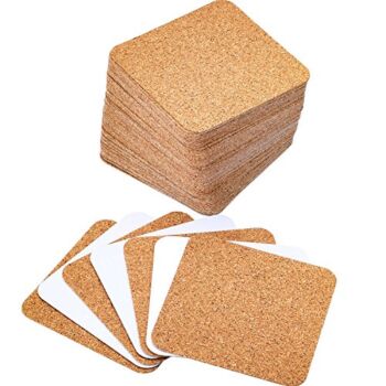 Hotop 60 Pieces Self Adhesive Cork Coasters Squares Cork Mats Cork Backing Sheets for Coasters and DIY Crafts Supplies, 4″x 4″ Cork Circle for Backing Cork Tiles, Cork Sheets | The Storepaperoomates Retail Market - Fast Affordable Shopping