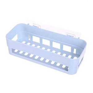 SoundsBeauty Bathroom Storage Basket Sundries Holder Kitchen Shelf Rack Organizer with Sucker – Blue