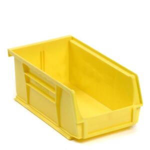Plastic Storage Bin – Parts Storage Bin – 4-1/8 x 7-3/8 x 3, Yellow – Lot of 24