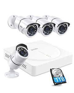 ZOSI 5MP Security Camera System with 1TB Hard Drive,H.265+ 8Channel 5MP Surveillance DVR,4pcs Wired 5MP CCTV Cameras Indoor Outdoor,120ft Night Vision,Motion Alert,Remote Access,24-7 Recording
