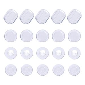 Maxdot 100 Pieces 4 Size Earring Pads Silicone Comfort Earring Cushions for Clips on Earrings, Clear
