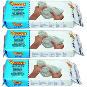 Jovi Premium European Air Dry Modeling Clay Pack of 3, White, 2.2 Lb Each 6.6-Lbs Total