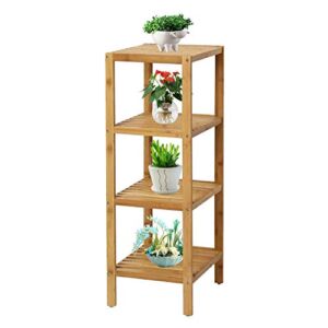 Bamboo Shelf, Bathroom Shelf Organizer, Flower Plant Stand, Corner Bamboo Shelf for Living Room Bathroom Kitchen