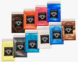 Variety Pack 1 (10 Colors) Mica Powder Pure, 2TONE Series Variety Pigment Packs (Epoxy,Paint,Color,Art) Black Diamond Pigments®