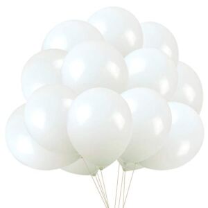 White Balloons Latex Party Balloons, 50 pack 12 Inches Helium balloons for Wedding Birthday Party Decorations