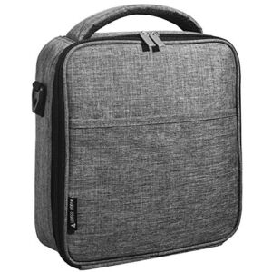 Upper Order Reusable Insulated Lunch Box for Men and Women (Gray) Durable Leakproof Cooler Tote Bag Freezable Lunch Bag for Kids/Adults. Top Women and Mens Lunch Box for Office Work School Picnic.