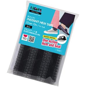 LEONIS Polyester Iron-On Hem Clothing Tape 1inch x 11yd (25mm x 10m) Black [ 78006 ]