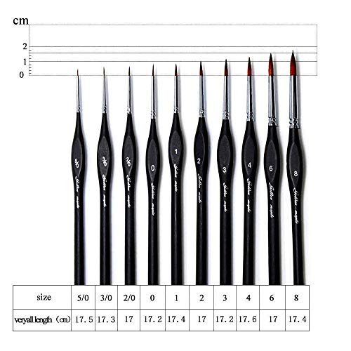 Detail Paint Brushes Set 10pcs Miniature Brushes for Fine Detailing & Art Painting – Acrylic, Watercolor,Oil,Models, Warhammer 40k. | The Storepaperoomates Retail Market - Fast Affordable Shopping