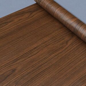 Yifely Brown Wood Grain Drawer Paper Self Adhesive Shelf Liner Slinding Door Night Stand Sticker 17.7 Inch by 9.8 Feet