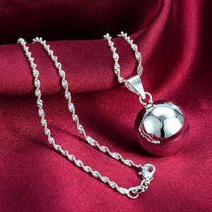 phitakshop 1pcs 925 Silver Big Bell Ball Pendant Jewelry Gift N-4