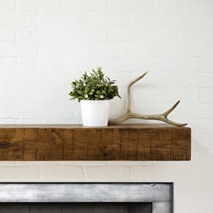 Dogberry Collections Rustic Mantel Shelf, 72 in, Aged Oak