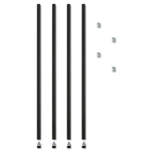 Alera ALESW59PO36BL 36 in. Stackable Posts For Wire Shelving – Black (4/Pack)