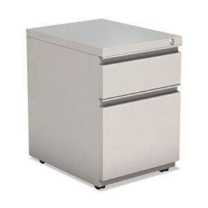 Alera ALEPBBFLG 14.96 in. x 19.29 in. x 21.65 in. 2-Drawer Metal Pedestal Box File with Full Length Pull – Light Gray