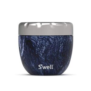 S’well Stainless Steel Food Bowls – 21.5oz – Azurite Marble Eats – Triple-Layered Vacuum-Insulated Containers Keeps Food Cold for 11 Hours and Hot for 7 – Condensation-Free, Leak-Free and Dishwasher