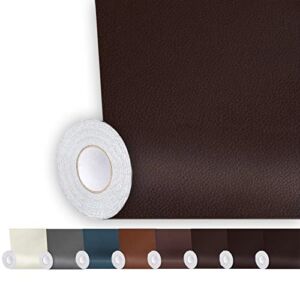 Shagoom Leather Repair Patch, 17X79 inch Repair Patch Self Adhesive Waterproof, DIY Large Leather Patches for Couches, Furniture, Kitchen Cabinets, Wall(17X79 inch, Dark Brown)