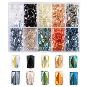 Novborcz 300pcs 4X8mm Cube Glass Beads for Jewelry Making Crystal Spacer Beads for Bracelet Necklace Accessories (4x8CubeGlassBeads)