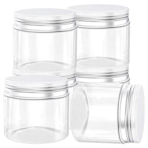 16 Ounce Plastic Jars Clear Plastic Mason Jars Storage Containers Wide Mouth With Lids For Kitchen & Household Storage Airtight Container 6 PCS