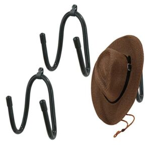 Kesywale 2 Pack Cowboy Hat Rack Holder for Wall, Adjustable Cowboy Hats Wall Mount Baseball Cap Organizer Western Hat Hanger (2)