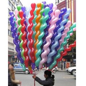 Boopati Latex Spiral Balloon 40 Inches,Mixed Color 100 pcs for Children’s Birthday Decoration