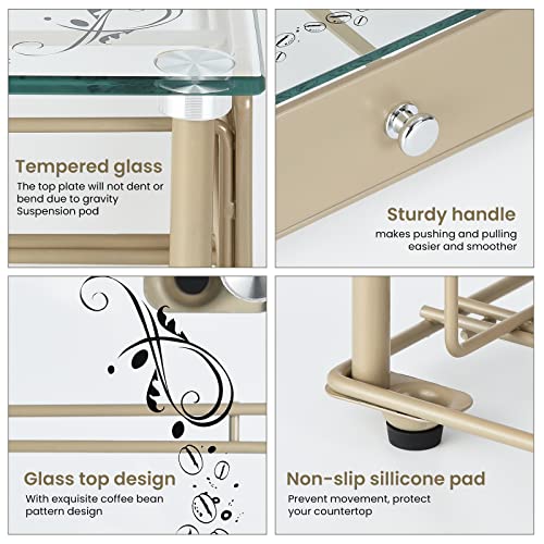 Coffee Pod Holder, Tempered Glass Top Coffee Pod Drawer Compatible with k cup Coffee Pods, Holds 36 Pods Coffee Pod Storage Drawer Organizer for Coffee Shop Office Kitchen Counter 14 × 13 × 3 in | The Storepaperoomates Retail Market - Fast Affordable Shopping
