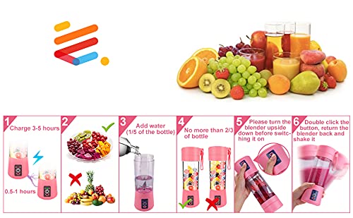 AKHUND Portable Blender Travel Juicer Smoothie Juicer Cup – Six Blades in 3D, 13oz Fruit Mixing Machine with 2000mAh USB Rechargeable Batteries, Ice Tray, Detachable Cup | The Storepaperoomates Retail Market - Fast Affordable Shopping