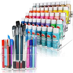 JKB Concepts Acrylic Paint Organizer & Storage Set (5 Bead Color Options). Made with Diamond-Polished Acrylic. Durable, Space-Saving Paint Storage Is a Must-Have Paint Holder for Acrylic Painting.