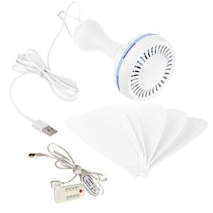 Jilin 6 Leaves USB Powered Ceiling Canopy Fan with Remote Control Timing 4 Speed Silent Hanging Fan for Camping Bed Dormitory Tent with Fan Hanging