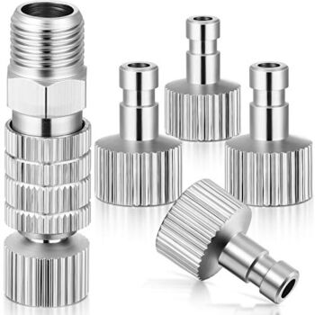 Airbrush Quick Release Coupling Disconnect Adapter Kit, 5 Pieces 1/8 Inch Female Connectors and Male Adapters Adjustment Control Valve Airbrush Accessories for Air Compressor and Airbrush Hose | The Storepaperoomates Retail Market - Fast Affordable Shopping