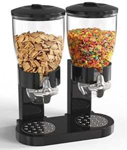 Dual Food Dispenser – Dry Food Dispenser Perfect As A Candy, Nuts, Rice, Granola, Cereal & more Dispenser. Dispenses 1 Ounce Per Twist! Stores Food, and Keeps Your Food fresh!