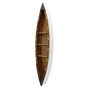 Nautical Wood Boat Shelf Wall Decor Hanging Row Boat Shelf for Bathroom Living Room Home Decor Beach Theme 47″ H