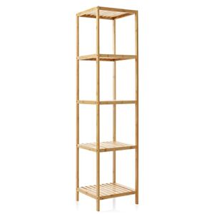 Casafield 5-Tier Bamboo Shelf – Shelving Storage Unit for Bathroom, Bedroom, and Living Room