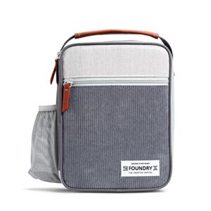 Foundry by Fit + Fresh, Thayer Insulated Lunch Bag, Reusable Lunch Box & Soft Mini Cooler Bag, Perfect for School, Work, Picnics & More, Charcoal