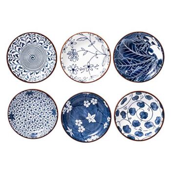 Japanese Style Ceramic Dipping Bowls,4 Inch Side Dishes Sauce Dishes for Sushi,Sauce,Snack and Soy,3 Oz Blue and White Pinch Bowls for Kitchen Prep – Set of 6(4 inch) | The Storepaperoomates Retail Market - Fast Affordable Shopping