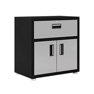 itbe for Home Ready-to-Assemble One Drawer Steel Cabinet with 2 Doors (Black and Grey)