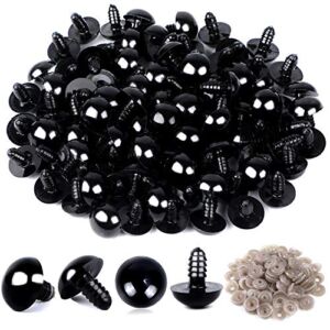 120PCS Plastic Safety Crochet Eyes Bulk with 120PCS Washers for Crochet Crafts (0.48Inch/12mm)