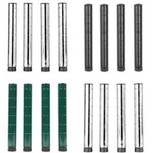 Regal Altair Set of 4 Wire Shelving Posts | Customize Poles Height: 8″, 14″, 27″, 34″, 54″, 64″, 74″, 86″, 96″ and Material: Chrome, Black Epoxy, Green Epoxy, Stainless Steel