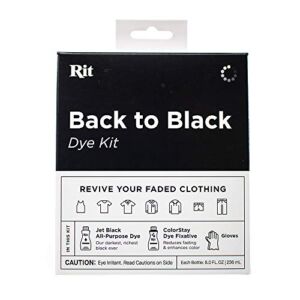 Rit Back to Black Dye Kit – Can be Used to Restore Faded Black Color Back to a Vibrant Black
