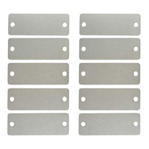 StayMax 25 Pack Stainless Steel Blank Tags Rectangle Stamping Blanks with Two Holes