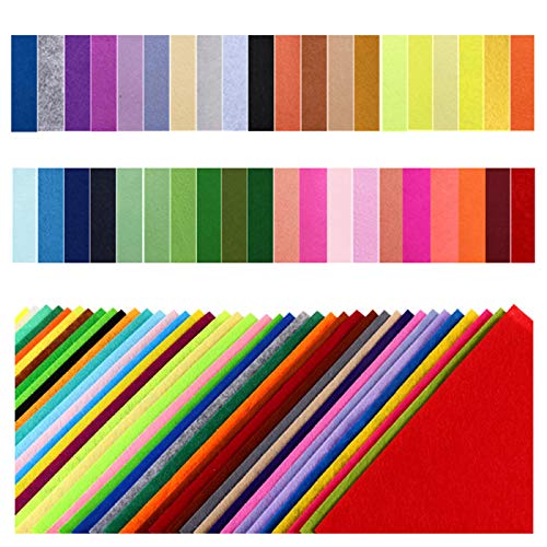 VieFantaisie 40 PCS Felt Fabric Sheets, 12″ x 8″ Craft Felt Fabric Sheets, Assorted Felt Stiff Fabric Square, Non-Woven Felt Sheets for Kids, DIY Sewing Crafts, Patchwork, School Project | The Storepaperoomates Retail Market - Fast Affordable Shopping