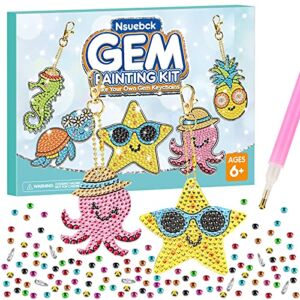 Arts and Crafts for Kids Ages 8-12 – 5D Diamond Painting Kits for Beginners – Paint by Number Gem Keychains Christmas Gifts for Girls Kids 10-12 6-8 4-8