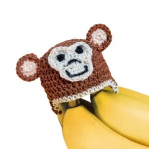 NANA HATS Banana Preserver | Keep Bananas Fresher for Longer | Includes Standard Size BPA-Free Silicone Cap with Magnet | Monkey