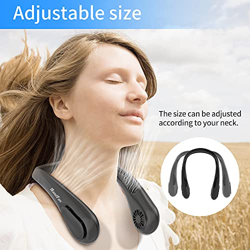 Bladeless Neck Fan 5000mAh, Necklace Fan Battery Operated 4 speeds, Wearable Fan Rechargeable Strong Airflow, Hands-Free Fan Portable, for Outdoor Activities Travel Office Home (Black) | The Storepaperoomates Retail Market - Fast Affordable Shopping