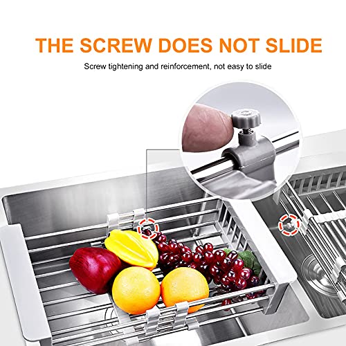 MSAAEX Expandable Dish Drying Rack, Over Sink Dish Drying Rack , Draining Dishes & Fruit Drain- Rustproof Stainless Steel for Kitchen, Rugged Sink Drain Rack (Gray) | The Storepaperoomates Retail Market - Fast Affordable Shopping